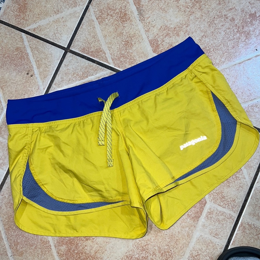 Patagonia Yellow and Blue Women's Shorts
